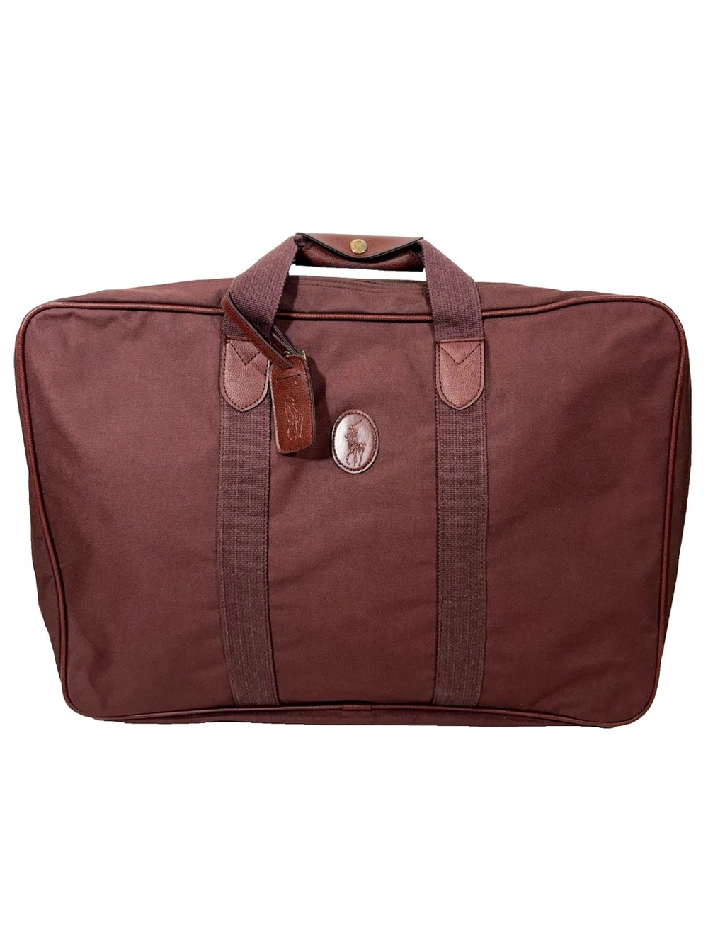 Vintage Ralph Lauren travel weekend bag luggage burgundy wine